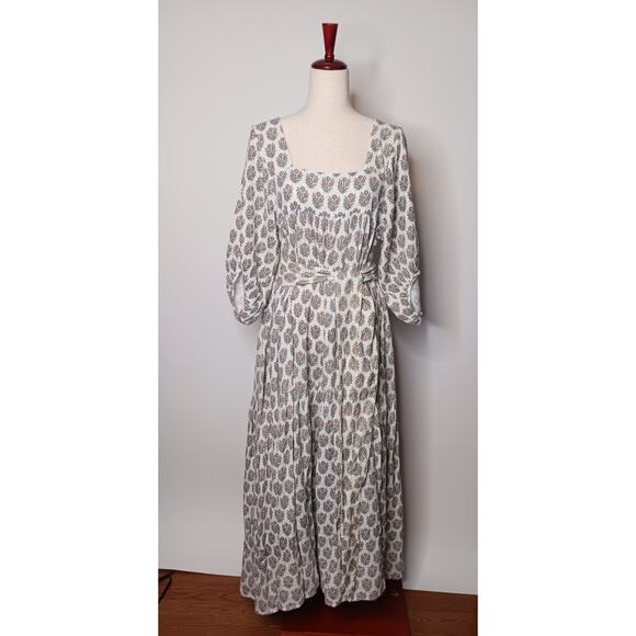 ANAAK JamilaTiered Maxi Print dress, Ecru, Size 2, 100% cotton - Picture 2 of 14
